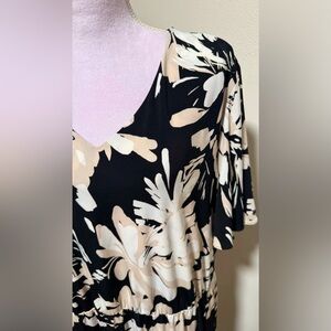 Floral Black, Ivory, Beige Dress